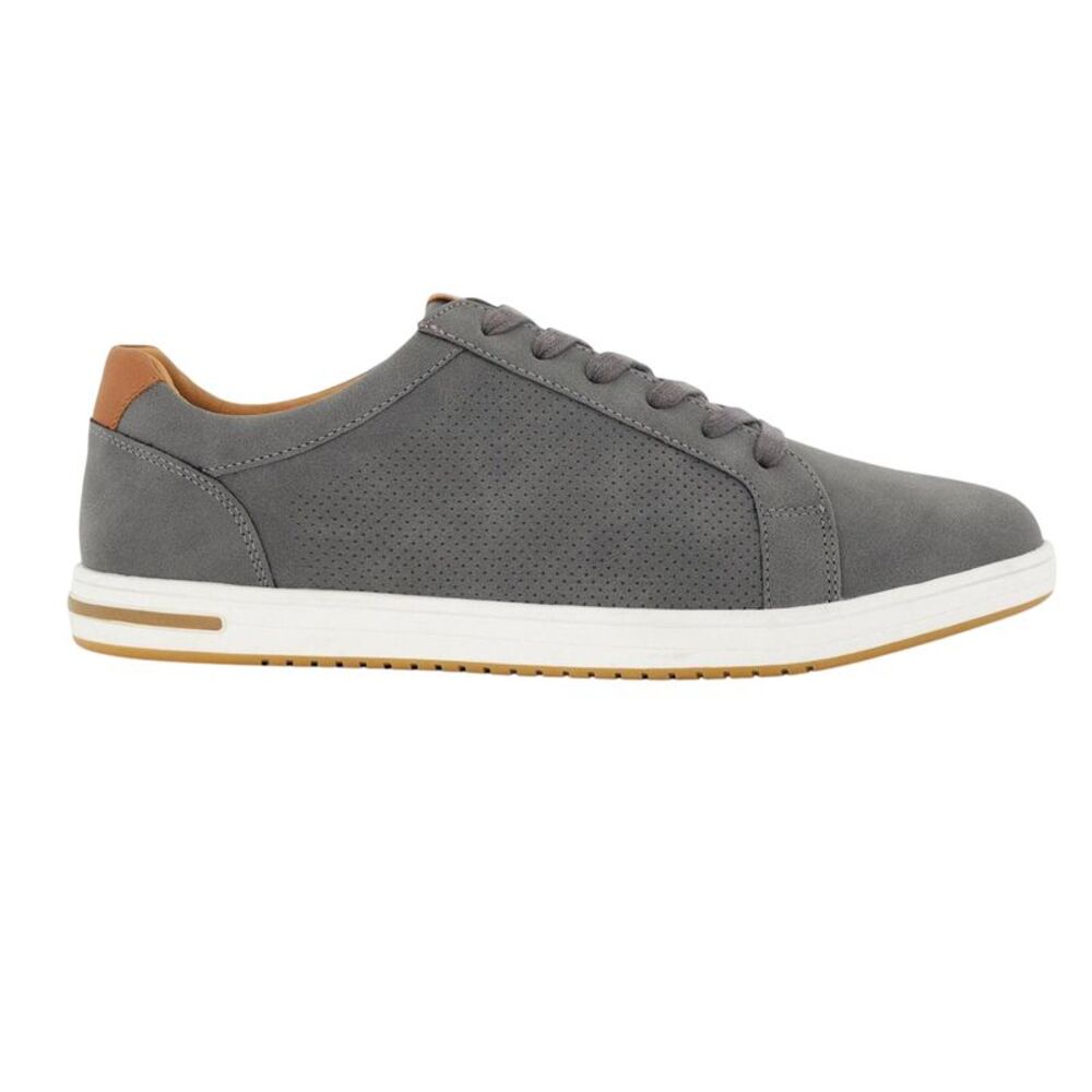 Dune London Mens Tezzy Canvas Low Cut Sneakers / Gray